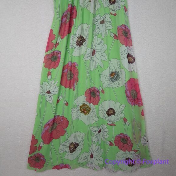New! Express Floral Print Tie Halter Neck Open Back Maxi Dress, size L - Picture 9 of 16